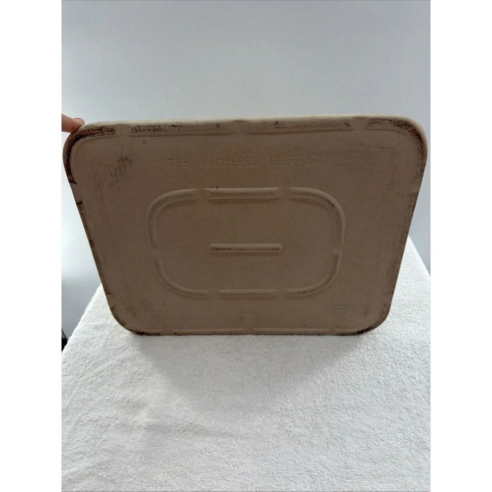 Pampered Chef Stoneware Cookie Sheet Baking Pizza Stone Pan Rectangle 15